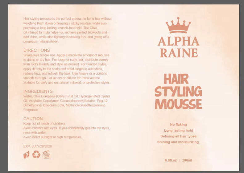 Alpha Raine hair mousse