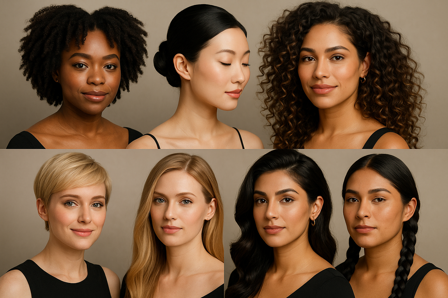 Woman with different hair styles of every race 